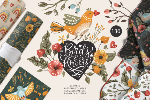 Birds and Flowers - Spring Floral Bundle: A Burst of Creativity for Your Projects