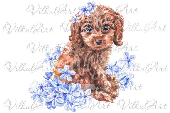 Cute Watercolor Puppy Floral: A Versatile Design for Your Creative Projects