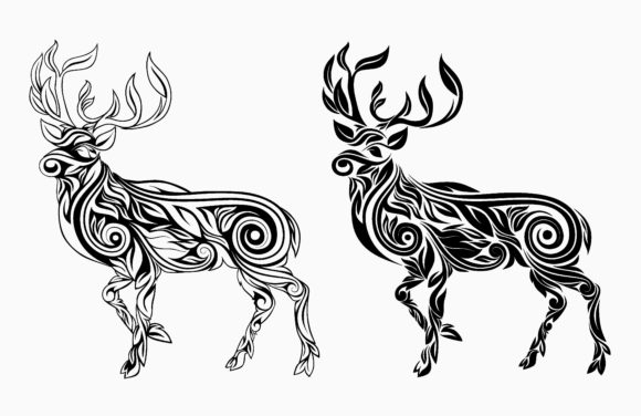 Deer Floral Ornament: A Versatile Design for Modern Visual Needs