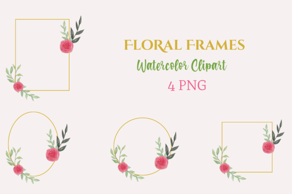 Discover the Elegance of Watercolor Gold Floral Frames