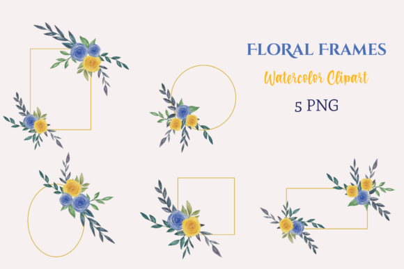 Discover the Versatility of Watercolor Blue Yellow Floral Frames