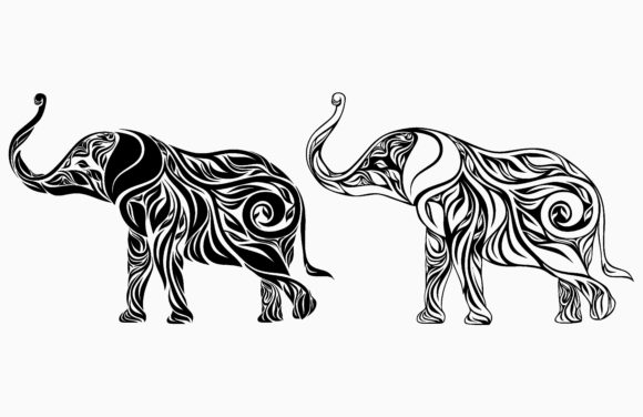 Elephant with Floral Ornament: A Versatile Design