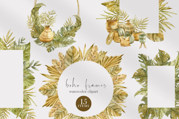 Enhance Your Designs with Watercolor Floral Frames Clipart. Weddin