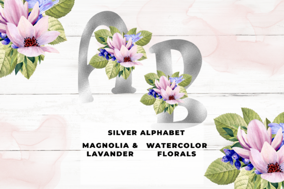 Explore the Elegance of Silver Floral Alphabet