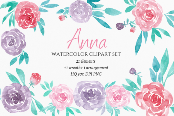 Explore Watercolor Floral Roses Clipart