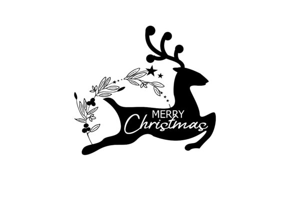 Exploring Christmas Deer Floral Lettering