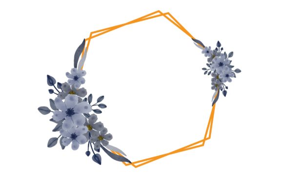 Exploring the Versatility of Geometric Frame with Grey Floral Bouquet