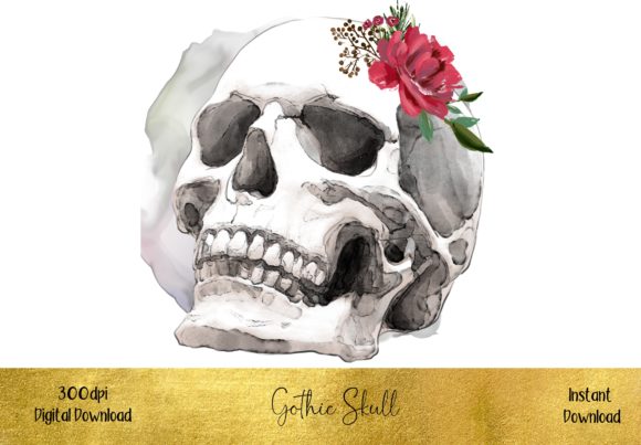 Gothic Floral Skull: A Versatile and Stylish Design for Your Creative Projects