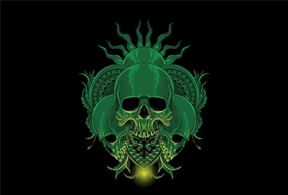 Skull with Mandala and Floral Artwork: A Unique Design Choice