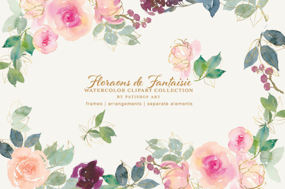 Strategic Use of Watercolor Gold Blush Floral Clipart Set for Enhanced Visual Impact