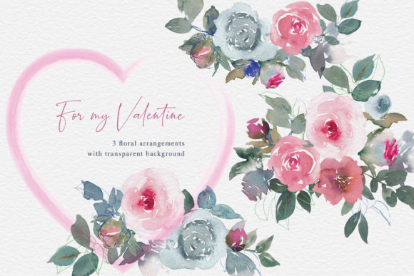 Valentine Watercolor Floral Clipart: A Delicate Touch for Your Creative Projects