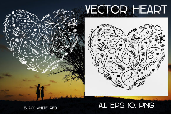 Vector Doodle Floral Heart: A Versatile Design for Valentine's Day and Beyond