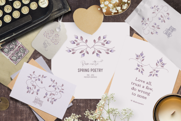 Vintage Spring Clipart Floral Dividers