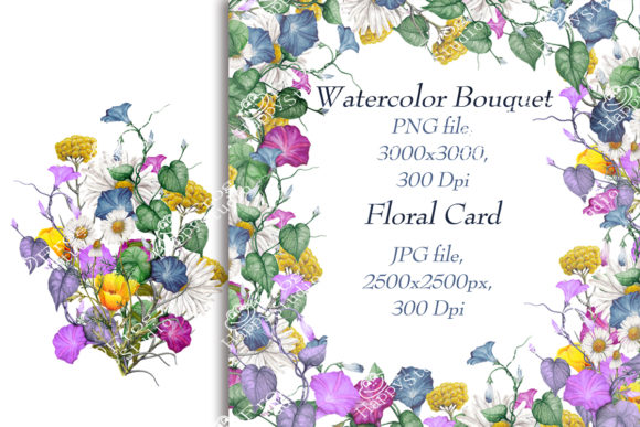Watercolor Bouquet, Floral Card: A Designer's Essential