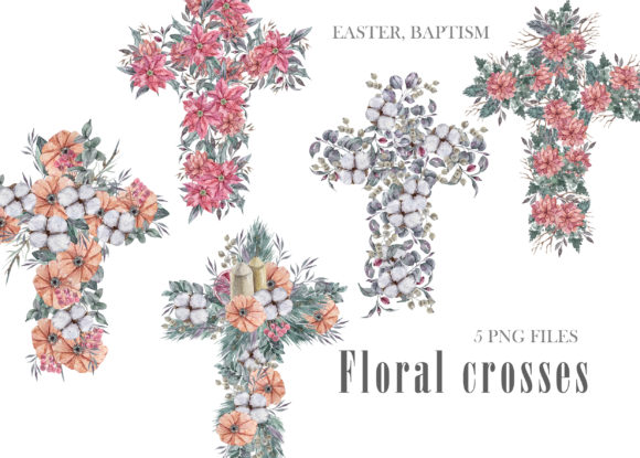 Watercolor Floral Crosses PNG: A Versatile Design Element for Creative Projects