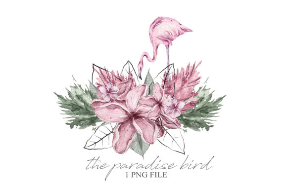 Watercolor Floral Flamingo Clipart: A Versatile Design Asset