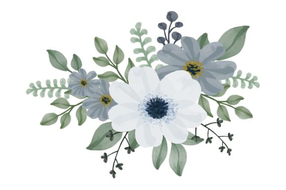 White and Grey Floral Watercolor Frame: A Versatile Design for Every Occasion